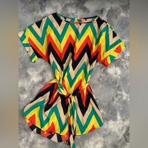 Colorful Chevron Patterned Dress